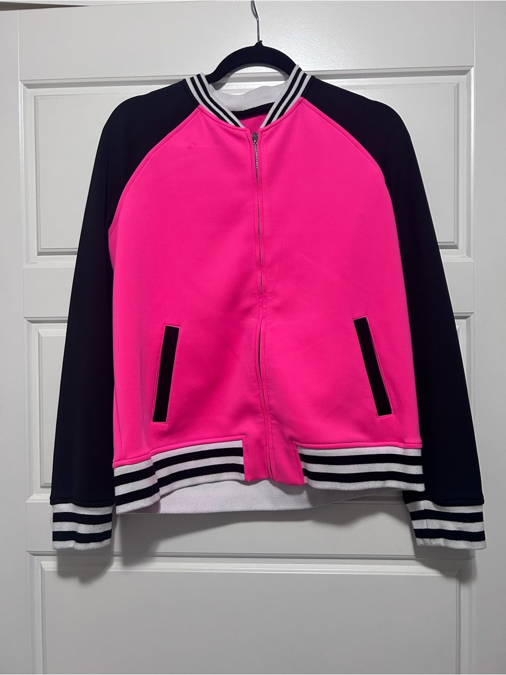 Juicy Couture Hot Pink and Black  Zip Bomber Jacket